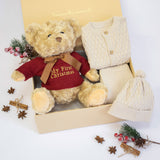CHRISTMAS EDITION TEDDY AND 3 PIECE KNIT OUTFIT SET