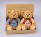 PERSONALISED BIG BRO & LIL SIS TEDDY BEAR GIFT SET