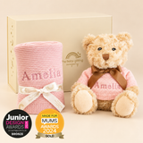 NEW BABY BLANKET AND TEDDY
