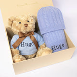 CASHMERE AND TEDDY GIFT SET - CORNFLOWER BLUE