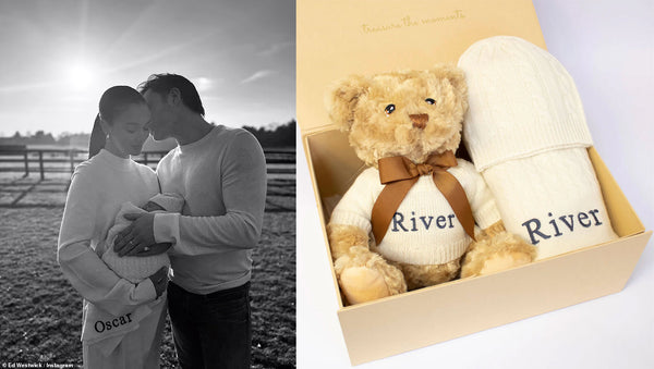 Ed Westwick and Amy Jackson welcome Oscar with our personalised baby blanket