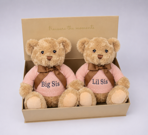 PERSONALISED BIG SIS & LIL SIS TEDDY BEAR GIFT SET