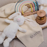 ORGANIC COTTON NEW BABY PERSONALISED BLANKET