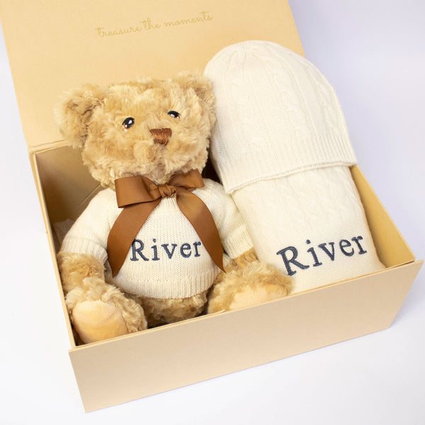 CASHMERE AND TEDDY GIFT SET - IVORY