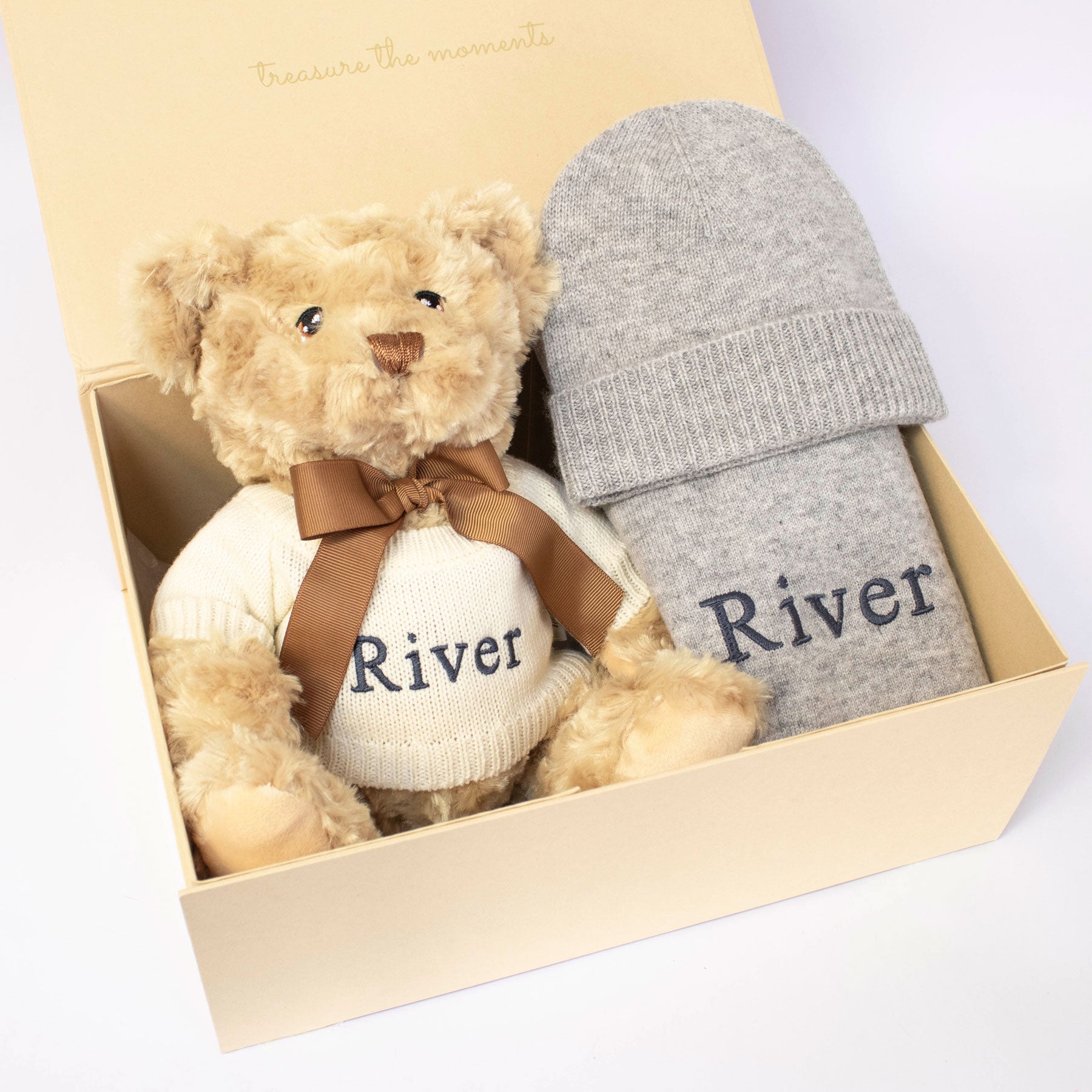 Classic knit cashmere set with teddy – The Baby Gifting Company