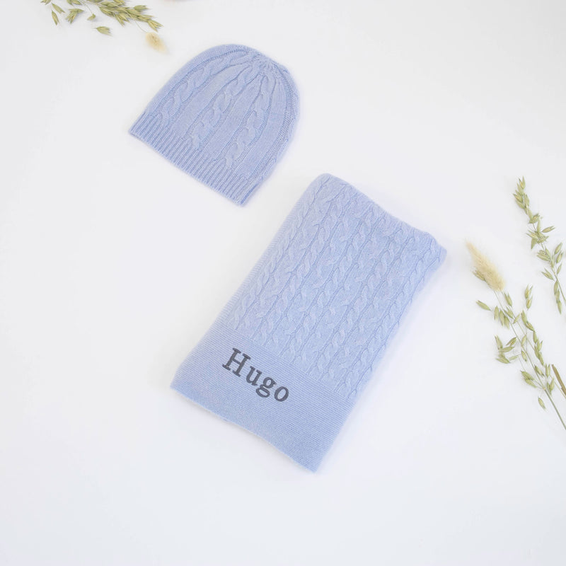 CLASSIC CASHMERE BABY GIFT SET - CORNFLOWER BLUE