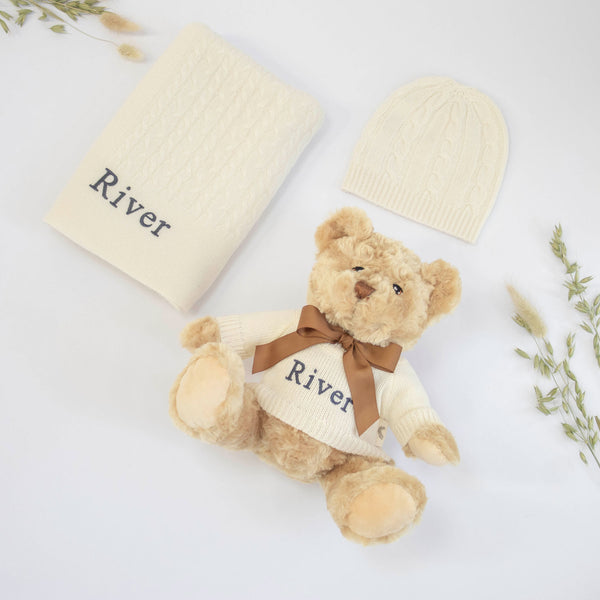 CASHMERE AND TEDDY GIFT SET - IVORY
